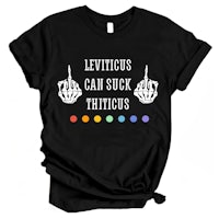 a t - shirt that says leviticus can suck