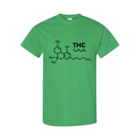 a green t - shirt with the cbd molecule on it