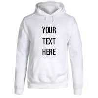 a white hoodie that says your text here