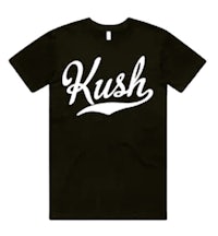 a black t - shirt with the word kush on it