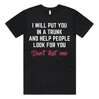 i will put you in a trunk and help people look for me