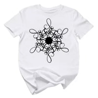 a white t - shirt with a snowflake design