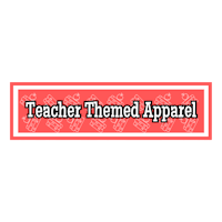 a teacher themed apparel banner on a black background
