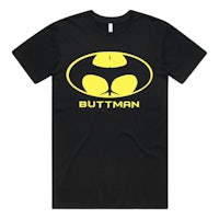 a black t - shirt with the word buttman on it