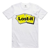a white t - shirt with the word lost it on it