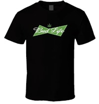 a black t - shirt with the word bud life on it
