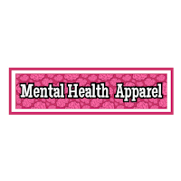 mental health apparel logo on a pink background