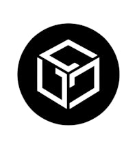 a black and white logo of a cube