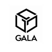 the gala logo is shown on a white background