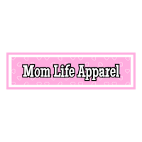 a pink banner that says mom life apparel